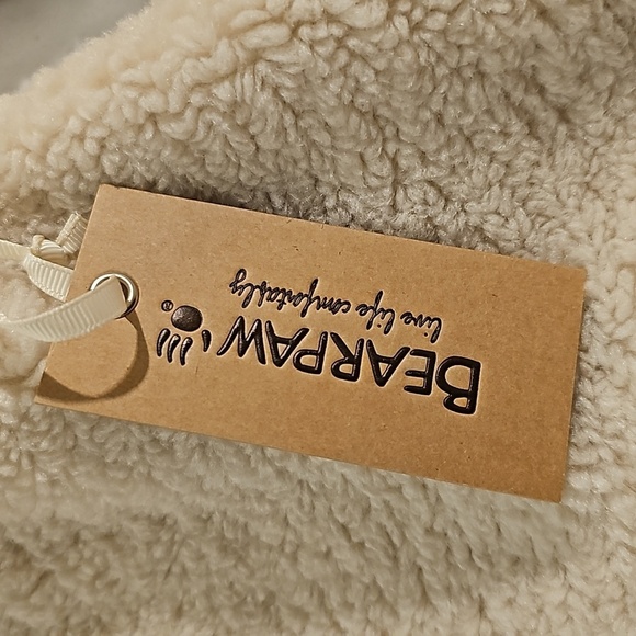 NWT Bearpaw Sherpa Fleece Mid Length Women's Coat. Button Closure, Cream Size 2X - Picture 4 of 9